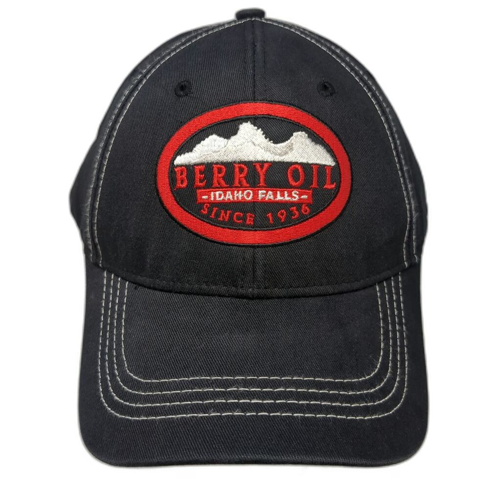 Mountain Lakes Inc Baseball Cap Black One Size Berry Oil Idaho Falls Patch Hat